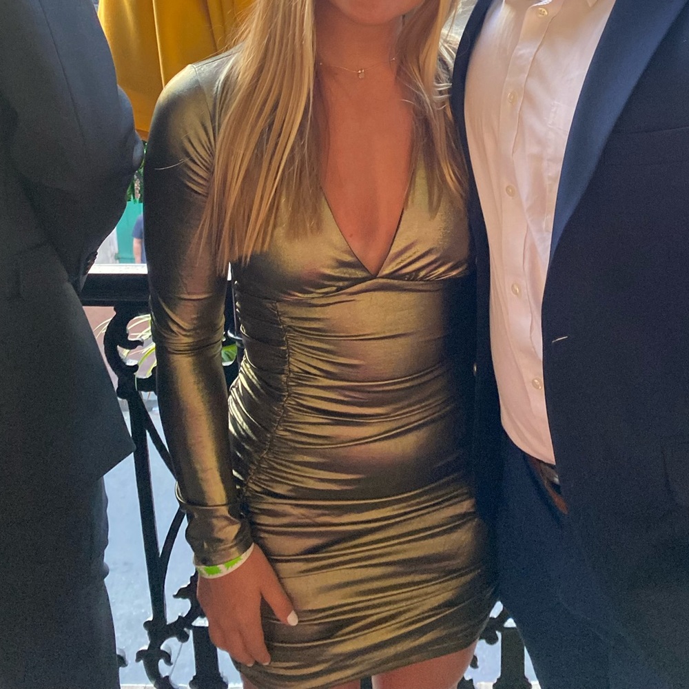 Lulus gold shimmer dress - Size small